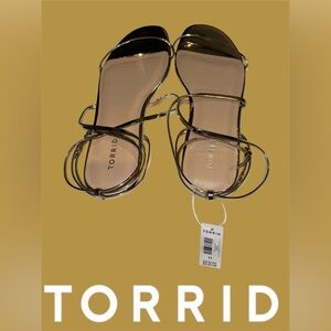 Women’s- Sz 11- NWT- torrid Metallic Gold Strappy Flat Sandals